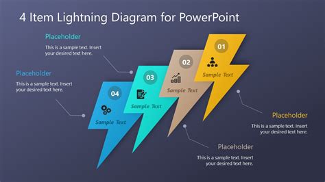 Multi Step Lightning Diagram Powerpoint Template Slidemodel