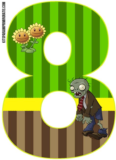 Numeros Plantas Vs Zombies Kits Para Imprimir Gratis