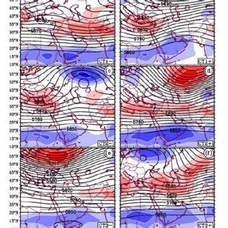 Composite Maps Of The Hpa Geopotential Height Black Contours Every