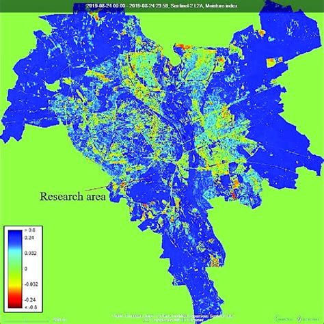 Map Of Normalized Difference Moisture Index In Kyiv Sentinel 2