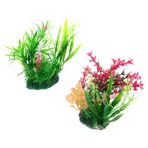 2 Pcs Plante D Aquarium Artificielle Reptile Pet Maison Ornement EBay