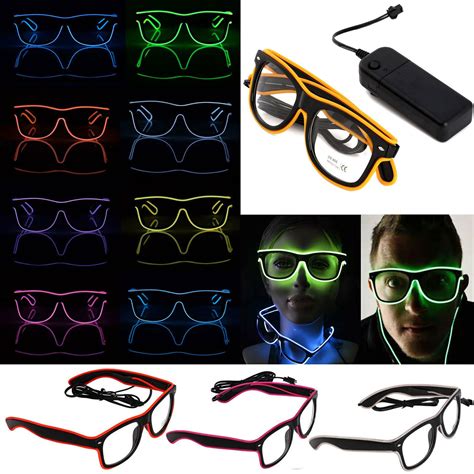 2021 Simple El Glasses El Wire Fashion Neon Led Light Up Shutter Shaped