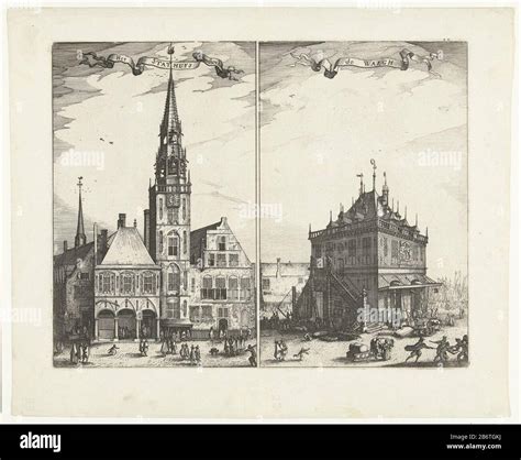 Het Oude Stadhuis En De Waag Op De Dam Te Amsterdam Het Stathuys T