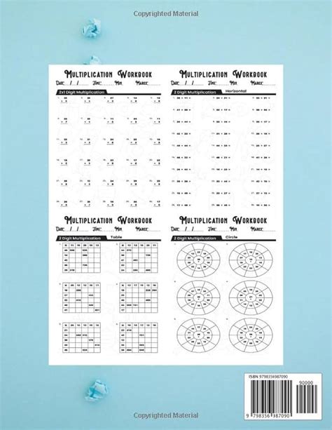 Math Multiplication Workbook With Circle And Table Drill