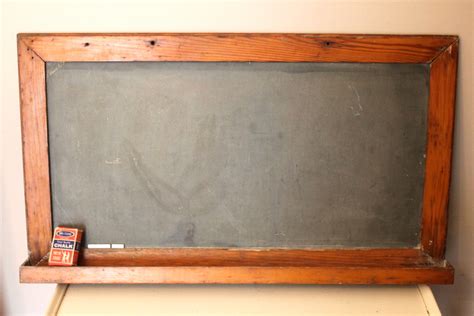 Vintage Slate School Chalkboard With Tray