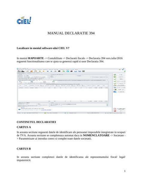 PDF MANUAL DECLARATIE 394 Ciel Ro D394 Pdf 1 MANUAL DECLARATIE