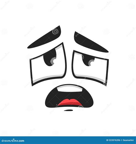 Icono Del Vector De Caricatura Decepcionado Emoji Ilustración Del