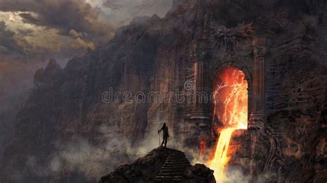 Hell Gate Fantasy Art - Digital Illustration Stock Illustration ...