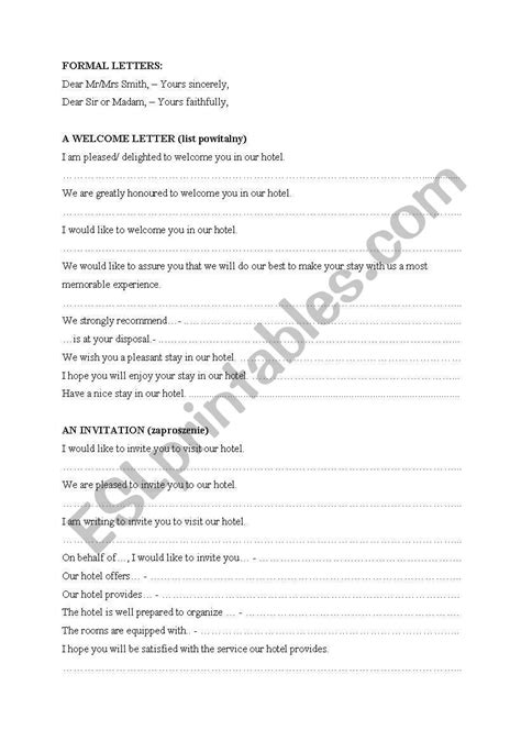 Formal Letter Esl Worksheet By Grymel18