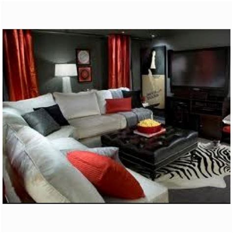 Red Black And Gray Living Room Living Room Pinterest