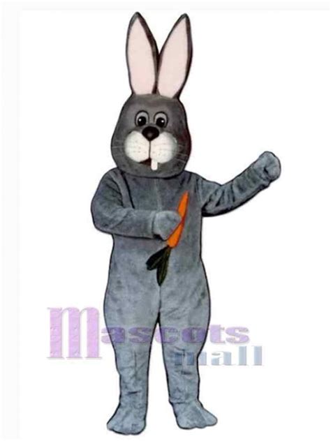 Funny Grey Rabbit Mascot Costume Animal