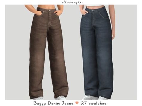 two women's jeans are shown side by side, one in brown and the other in blue