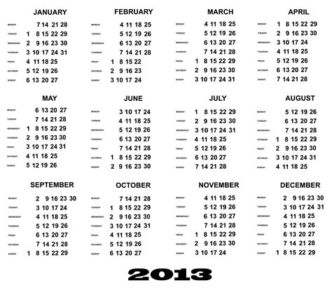 2013 Calendar Template Free Stock Photo Public Domain Pictures