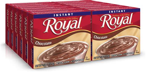 Royal Instant Pudding Dessert Mix Chocolate Fat Free 12