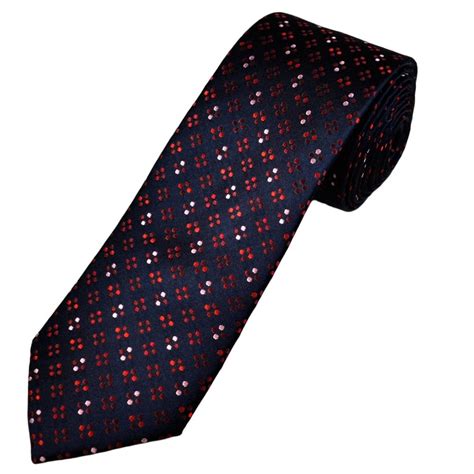 Tresanti Celeste Navy Blue Red And Pink Dot Pattern Men S Silk Designer Tie From Ties Planet Uk