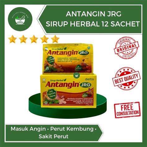 Jual Antangin Jrg Sirup Herbal Untuk Masuk Angin Isi Sachet Shopee