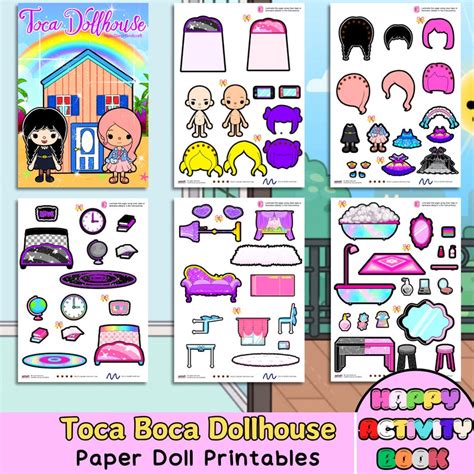 Quiet Book Printables Toca Boca Dollhouse Toca Boca Paper Doll Toca