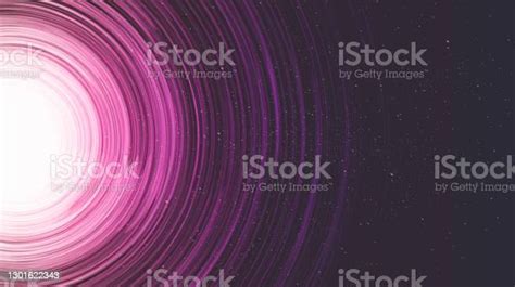 Pink Spiral Black Hole On Galaxy Backgroundplanet And Physics Concept Designvector Illustration