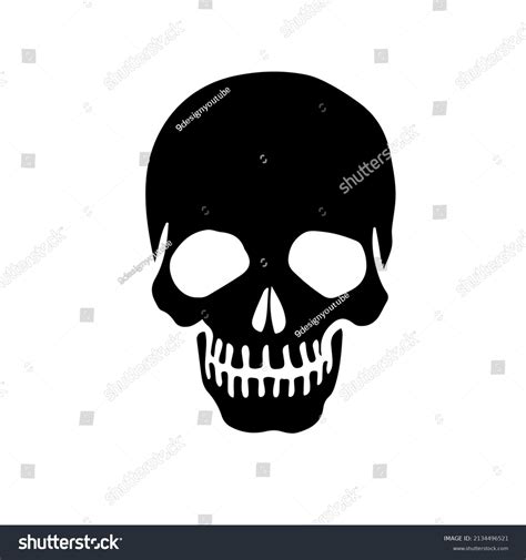 Halloween Icons Black Tattoo Sketch Skull Stock Vector Royalty Free