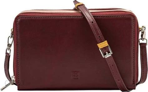 DuDu Colorful Inès Torba z paskiem na ramie skórzana 19 cm burgundy