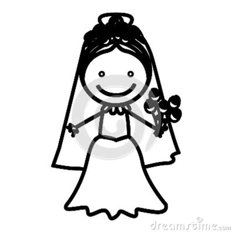 Sketch Silhouette Woman With Costume Bride Icon Stock Illustration