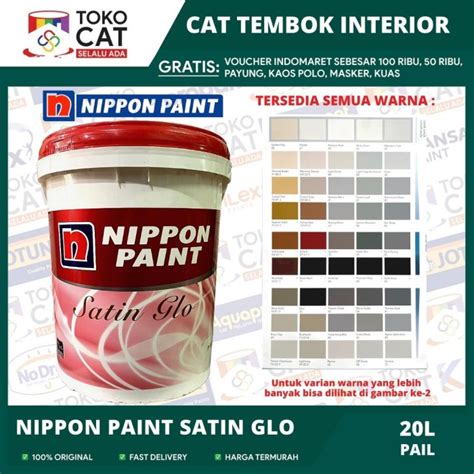 Jual Nippon Paint Satin Glo Putih Warna Tinting Cat Dinding Tulis