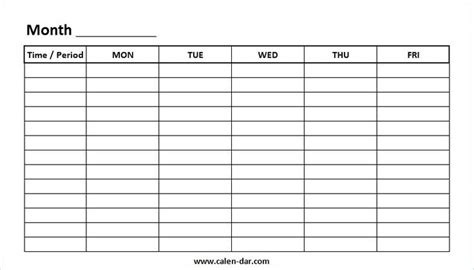 Monday Friday Calendar Template Printable Graphics Weekly Calendar