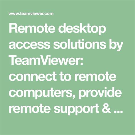 Remote Desktop Access Solutions By Teamviewer Connect To Remote