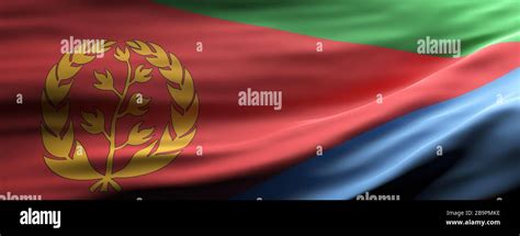 Eritrea Sign Symbol Eritrean National Flag Waving Texture Background