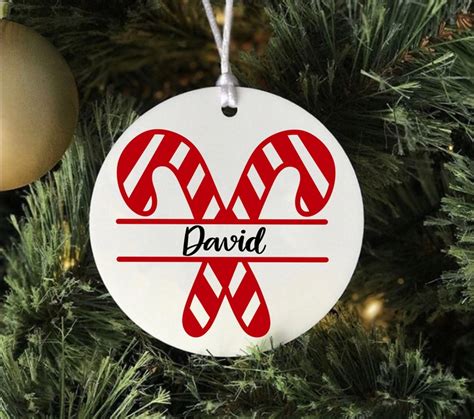 Candy Cane Monogram SVG Candy Cane Name Frame SVG Christmas - Etsy