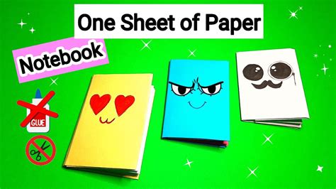 How To Make Easy Origami Notebook Diy Mini Notebook Only One Sheet Of Paper Without Glue