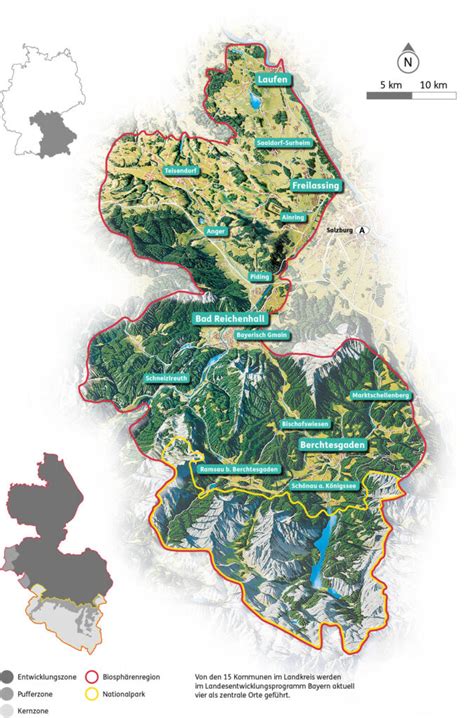 Karte Und Zonierung Biosph Renregion Berchtesgaden