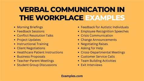 Verbal Communication In The Workplace Examples