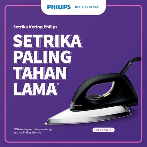 Jual Philips Setrika Kering Hd Hitam Ceramic Lapis Anti