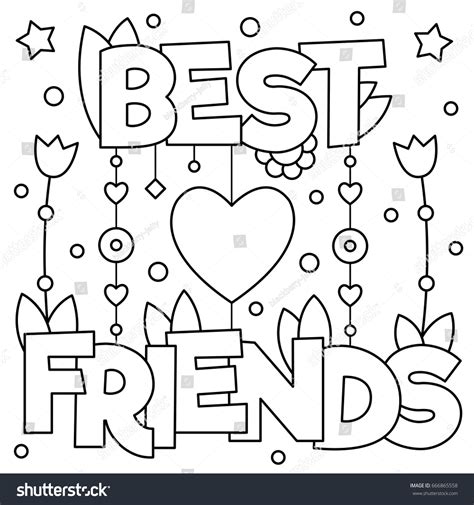 Best Friends Coloring Page Vector Illustration: vetor stock (livre de ...