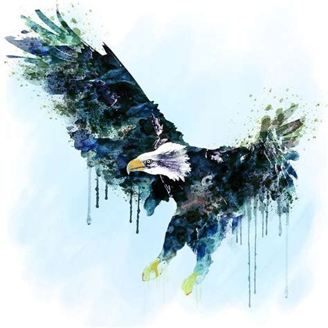 Bald Eagle Watercolor Painting Instant Download Bird Of Etsy