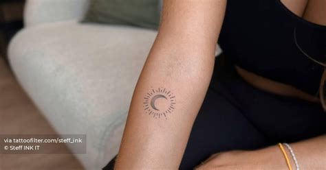 Minimalistic Eclipse Tattoo Located On The Inner