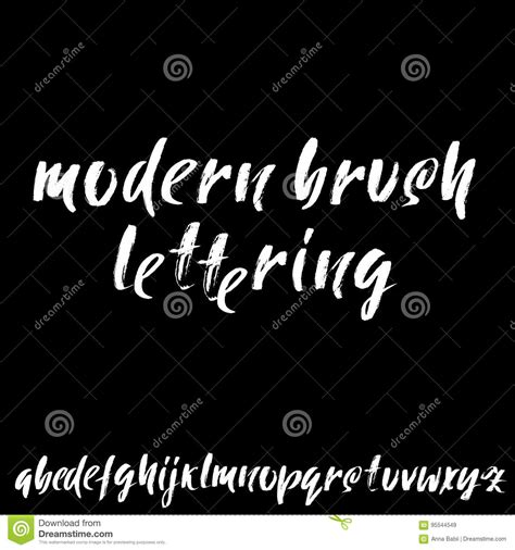 Hand Drawn Elegant Calligraphy Font Modern Brush Lettering Grunge Style Alphabet Vector