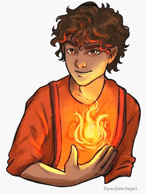 The Fire Of Leo Valdez Sticker By Karendelavegart Percy Jackson