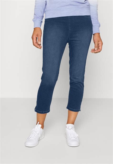 Marks And Spencer Cropped Jeggings Medium Indigo Blue Denim Zalando At