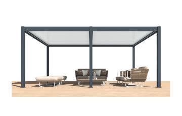 Pergola bioclimatique adossée Océo Zephir 6x4 M en aluminium et motorisée