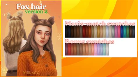 Fox Hair version 2 by Miiko Українське Sims ком юніті