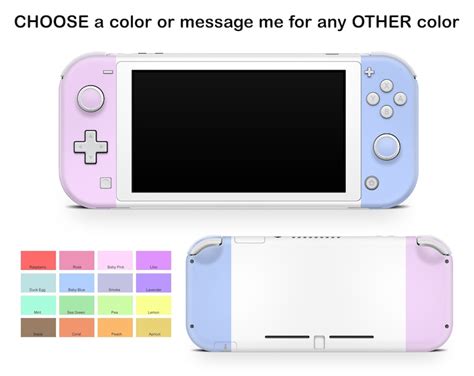 Solid Pastel Colors Nintendo Switch Lite Skin Custom Etsy