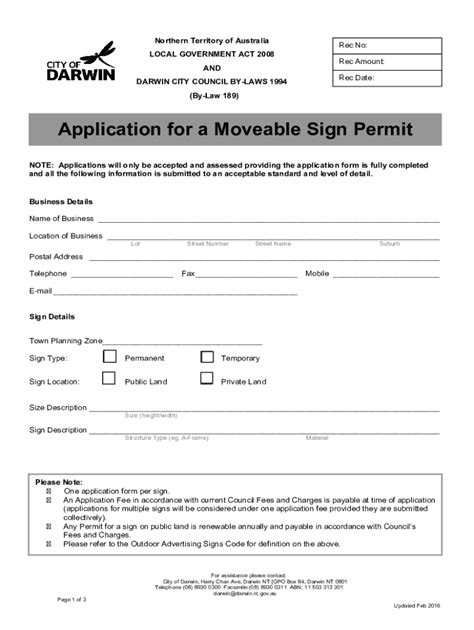 Fillable Online Fillable Online Application For A Sign Permit City Of