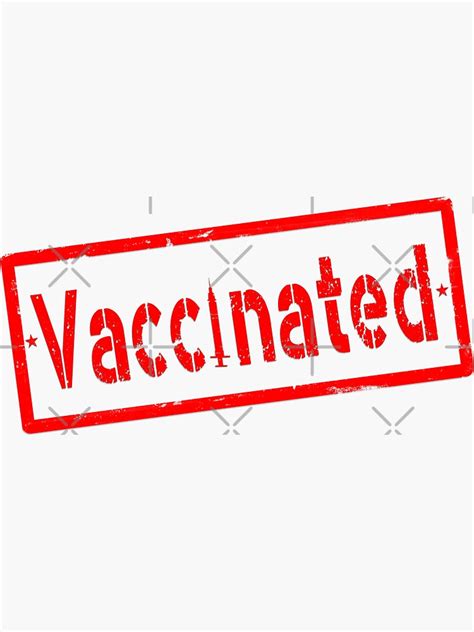 Vaccinated Pandemic Immunity Red Rubber Stamp Sticker By Jasin G