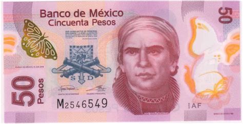 Mexico 50 Pesos 2019 Unc Polymer Currency Note KB Coins Currencies