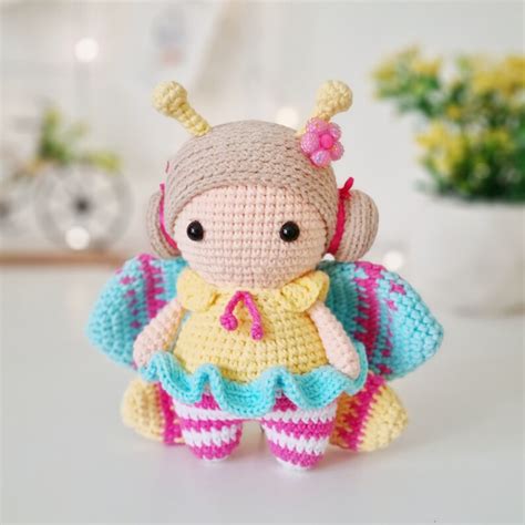 Butterfly Crochet Doll Pattern Amigurumi Butterfly Pdf Etsy