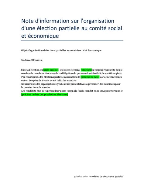 Note sur élection partielle au CSE DOC PDF page 1 sur 1