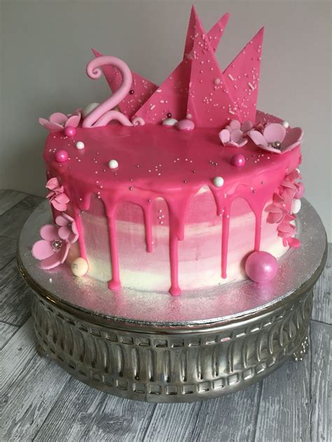 Pink Ombré Drip Cake Julias Birthdaycake Pinterest Drip Cakes And