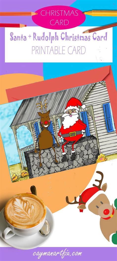 Santa and Rudolph Christmas Card